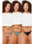 Trendyol Set de chiloti tanga plus size -3 perechi - Pled.ro