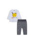 Tuc Tuc Set de bluza si pantaloni imprimeu grafic regular fit- 2 piese Alb/Gri inchis - Pled.ro