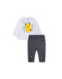 Tuc Tuc Set de bluza si pantaloni - 2 piese Alb/Gri inchis - Pled.ro