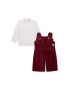 Tuc Tuc Set de bluza si salopeta - 2 piese Alb/Rosu Bordeaux - Pled.ro