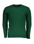 U.S. GRAND POLO EQUIPMENT & APPAREL Pulover barbati cu guler rotund brodat si logo verde - Pled.ro