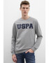 U.S. Polo Assn. Bluza cu decolteu la baza gatului si logo in relief - Pled.ro