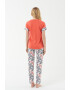 U.S. Polo Assn. Pijama din amestec de bumbac cu model - Pled.ro