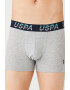 U.S. Polo Assn. Set de boxeri din amestec de bumbac cu banda logo in talie - 3 perechi - Pled.ro