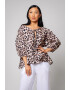 uFIT Bluza de bumbac cu animal print si terminatie cu volan - Pled.ro