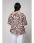 uFIT Bluza de bumbac cu animal print si terminatie cu volan - Pled.ro