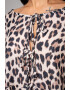 uFIT Bluza de bumbac cu animal print si terminatie cu volan - Pled.ro