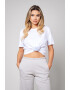 uFIT Tricou crop de bumbac cu aplicatie florala - Pled.ro