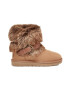 UGG Ghete low-top din piele intoarsa cu garnitura din blana sintetica Classic Buckle Mini - Pled.ro