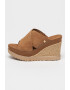 UGG Papuci wedge de piele intoarsa Abbot - Pled.ro