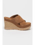 UGG Papuci wedge de piele intoarsa Abbot - Pled.ro