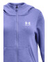 Under Armour Hanorac cu fermoar si imprimeu logo discret pentru fitness Rival - Pled.ro