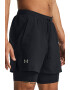 Under Armour Pantaloni scurti cu aspect 2in1 si buzunare oblice pentru alergare Launch - Pled.ro