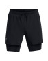 Under Armour Pantaloni scurti cu aspect 2in1 si buzunare oblice pentru alergare Launch - Pled.ro