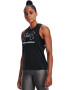 Under Armour Top din amestec de bumbac cu decupaj racerback si imprimeu logo pentru fitness - Pled.ro