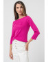 United Colors of Benetton Bluza de bumbac cu decolteu barcuta - Pled.ro