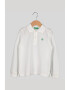 United Colors of Benetton Bluza polo din material pique cu logo brodat discret - Pled.ro