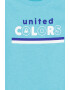 United Colors of Benetton Top de bumbac cu imprimeu pe piept - Pled.ro