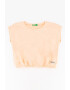 United Colors of Benetton Tricou crop de bumbac organic cu banda elastica in talie - Pled.ro