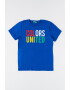 United Colors of Benetton Tricou cu decolteu la baza gatului si imprimeu logo - Pled.ro