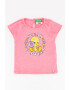 United Colors of Benetton Tricou cu imprimeu cu desene si maneci raglan - Pled.ro