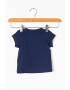 United Colors of Benetton Tricou de bumbac cu aplicatie decorativa Bleumarin inchis/Galben - Pled.ro