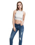 Urban Classics Top crop racerback cu aspect striat - Pled.ro