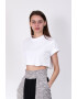 UVIA Tricou crop din bumbac cu terminatie franjurata - Pled.ro