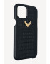 VELANTE OFFICIALE Carcasa pentru iPhone 13 Pro din piele cu logo metalic - Pled.ro