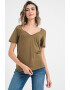 Vero Moda Tricou de bumbac organic cu decolteu in V Ranva - Pled.ro