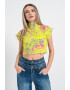 Versace Jeans Couture Bluza crop cu imprimeu abstract - Pled.ro