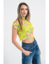 Versace Jeans Couture Bluza crop cu imprimeu abstract - Pled.ro