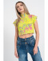 Versace Jeans Couture Bluza crop cu imprimeu abstract - Pled.ro