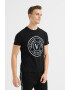 Versace Jeans Couture Tricou cu decolteu la baza gatului si imprimeu logo - Pled.ro