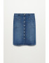 VIOLETA BY MANGO Fusta din denim cu croiala creion si nasturi tip bijuterie Lovie - Pled.ro