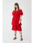 VIOLETA BY MANGO Rochie midi cu model stratificat Rouge - Pled.ro