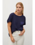 VIOLETA BY MANGO Tricou de bumbac organic cu buzunar pe piept Maiz - Pled.ro