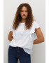 VIOLETA BY MANGO Tricou din amestec de bumbac organic cu volane Alexa - Pled.ro