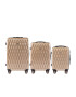 Wings Set Trolere PC 190 - 3 Piese 4 Roti Duble Cifru TSA Policarbonat Auriu - Pled.ro