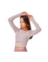 YEAZ Bluza crop cu decupaj frontal pentru fitness Revelation - Pled.ro