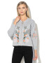 Zee Lane Denim Cardigan lejer cu broderii florale - Pled.ro