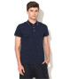 Zee Lane Denim Tricou polo bleumarin din pique cu broderii florale - Pled.ro