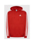 adidas Bluză Essentials Fleece 3-Stripes GU2523 Roșu Regular Fit - Pled.ro