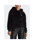 adidas Bluză Essentials+ Fluffy Teddy Hoodie IC2253 Negru Loose Fit - Pled.ro