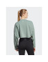 adidas Bluză Yoga Studio Crop Sweatshirt HR5086 Verde Loose Fit - Pled.ro