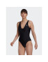 adidas Costum de baie Iconisea 3-Stripes Swimsuit HI1082 Negru Fitted Fit - Pled.ro