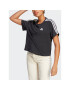 adidas Tricou Essentials 3-Stripes Single Jersey Crop Top HR4913 Negru Loose Fit - Pled.ro