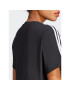 adidas Tricou Essentials 3-Stripes Single Jersey Crop Top HR4913 Negru Loose Fit - Pled.ro