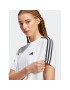 adidas Tricou Essentials 3-Stripes Single Jersey Crop Top HR4915 Alb Loose Fit - Pled.ro