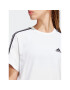 adidas Tricou Essentials 3-Stripes Single Jersey Crop Top HR4915 Alb Loose Fit - Pled.ro